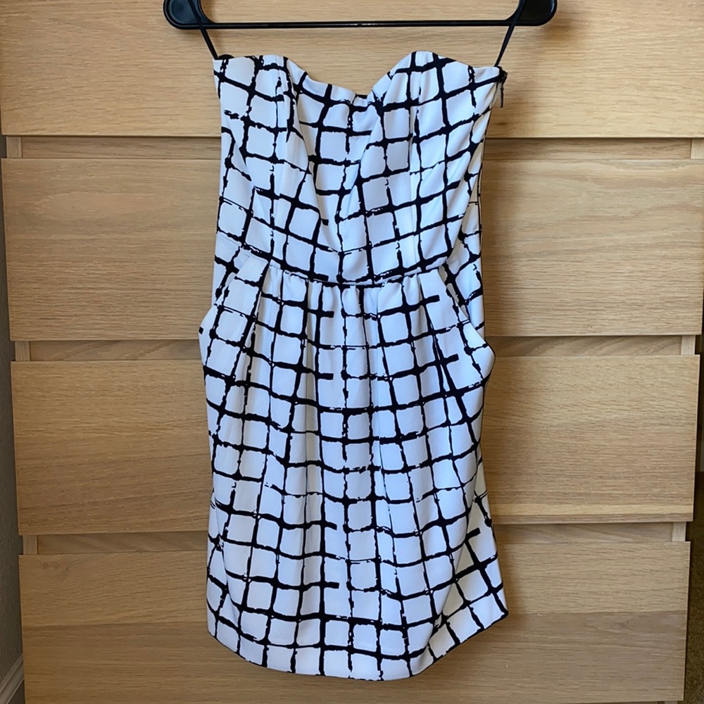 Strapless Mini Dress with Pockets